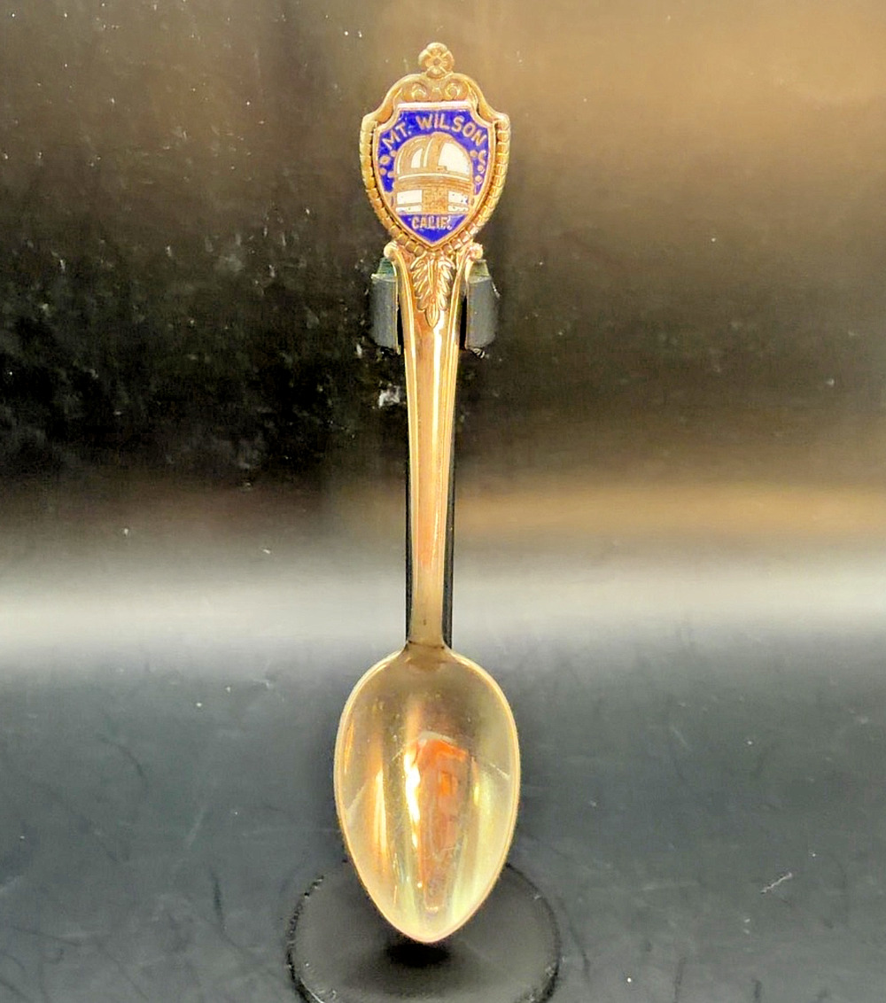 Vintage Mt. Wilson Calif Souvenir Collector Spoon Enamel Crest 4.25"
